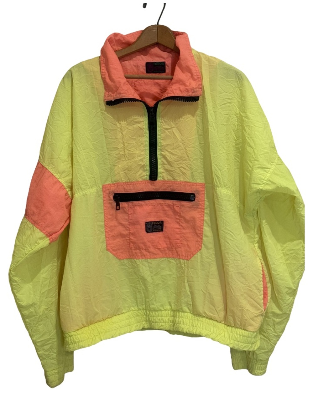 Vintage 80s 90s Furor Neon Colorblock Anorak XL Unisex Oversized